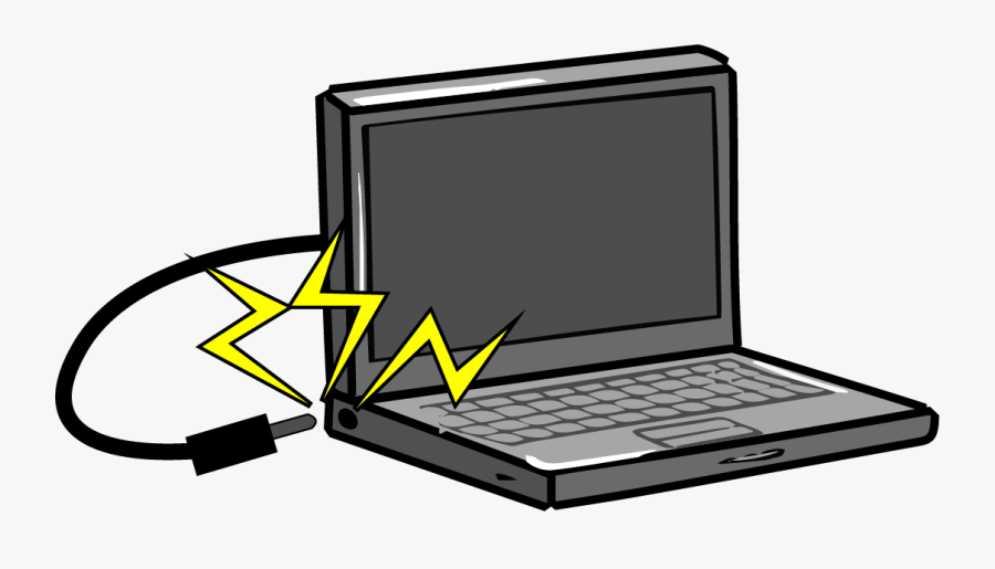Laptop Dc Jack Repair - Broken Computer Png Cartoon, Transparent Clipart