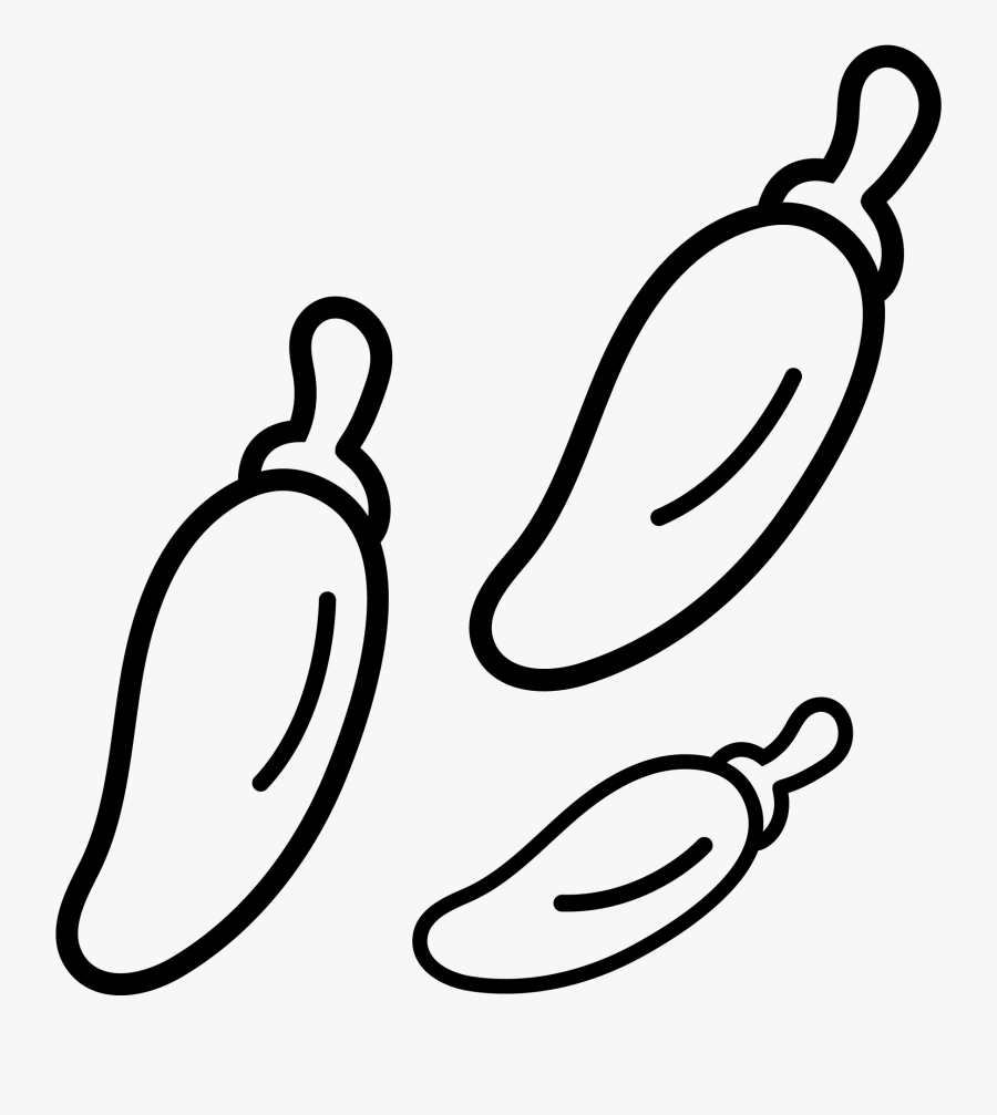 Peppers - Line Art, Transparent Clipart