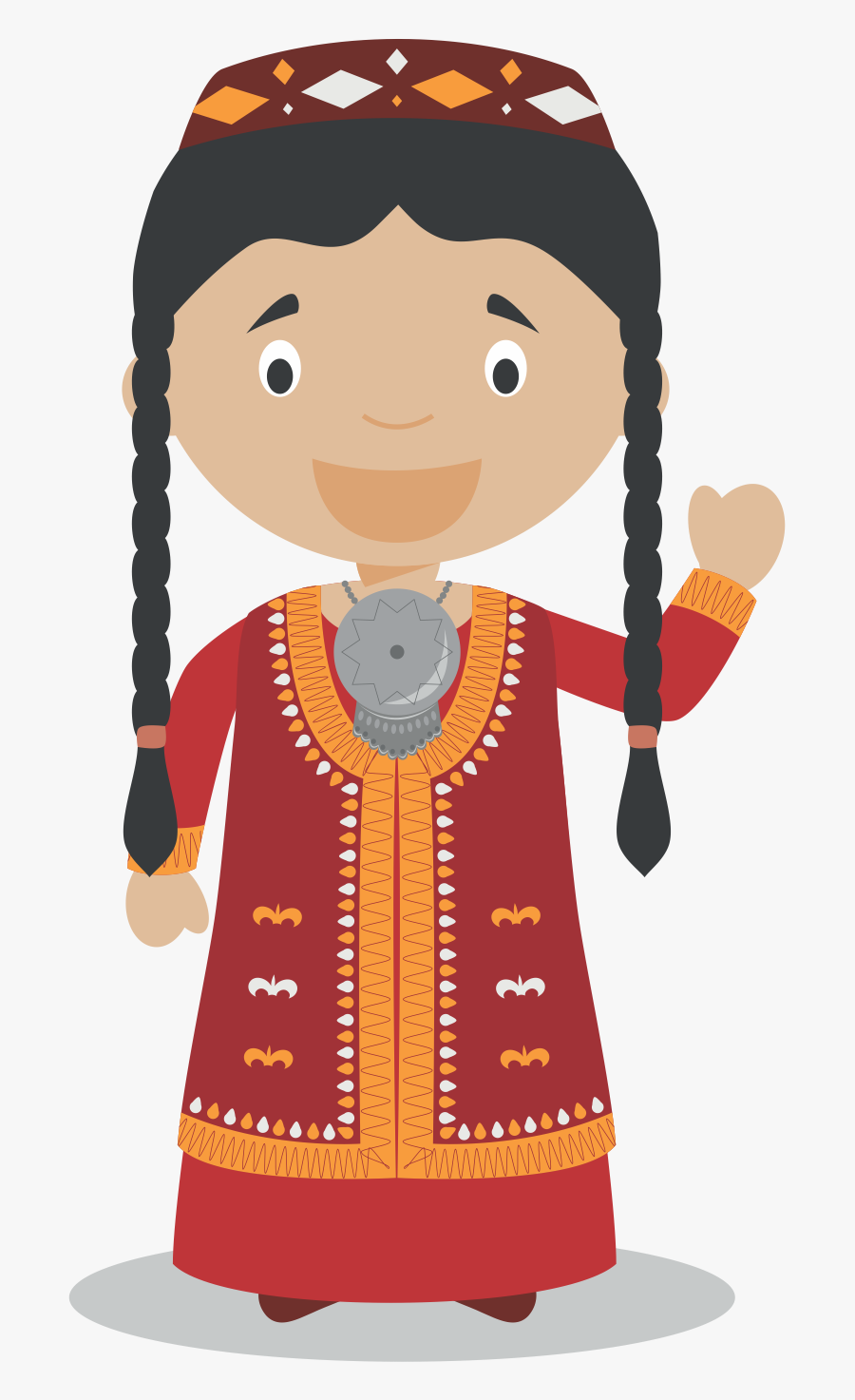 Turkmen Girl Clipart, Transparent Clipart