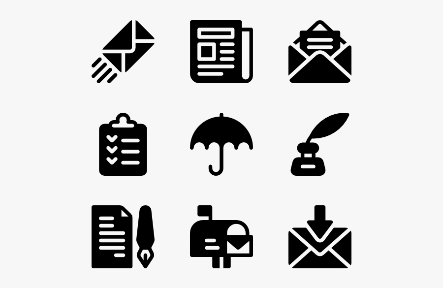 Clip Art Cones Do Computador - Icons Of Post Office, Transparent Clipart