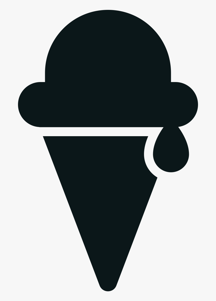 Cone Clipart Melted - Transparent Ice Cream Cone Silhouette, Transparent Clipart