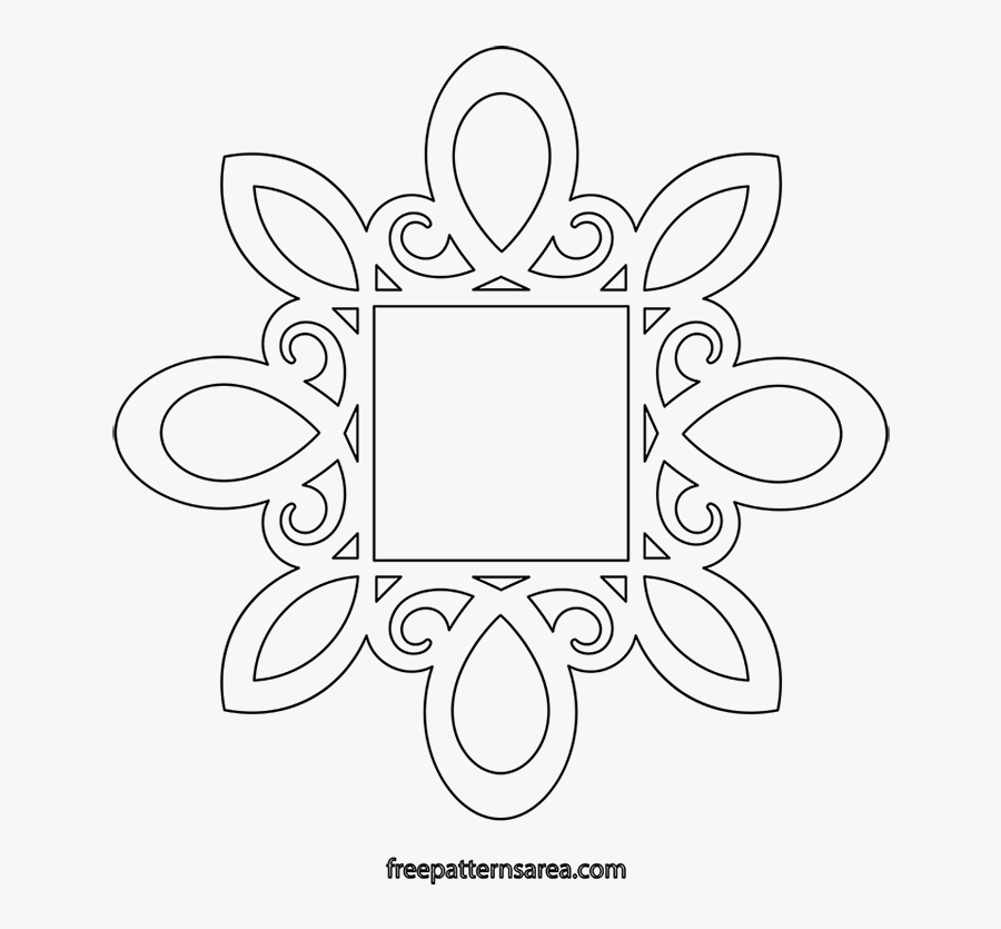 Clip Art Wooden Frame Cnc Project - Art 2d Design For Cnc Wood Carving, Transparent Clipart