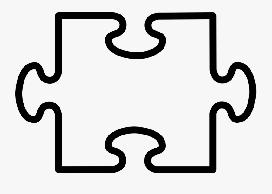 Transparent Connected Clipart - Puzzle Piece Clipart Black And White, Transparent Clipart