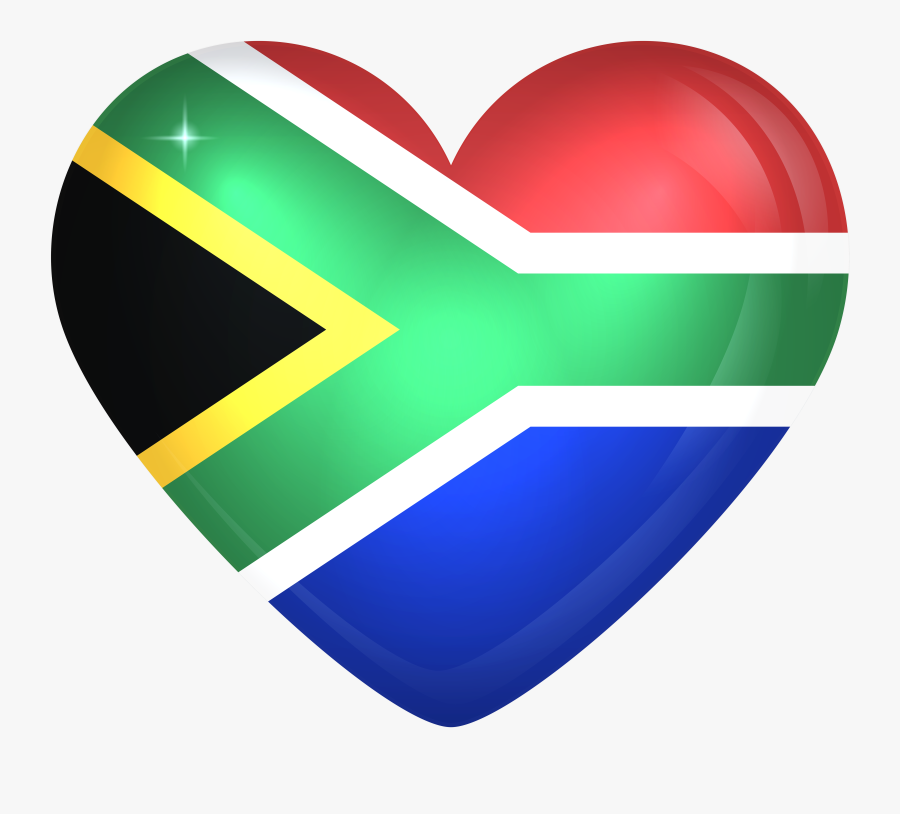 Transparent Southern Clipart - South Africa Flag Heart, Transparent Clipart
