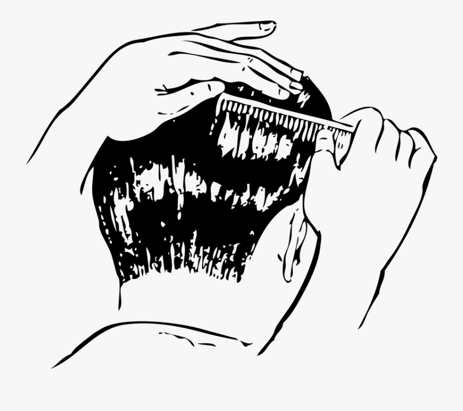 Clipart Of Man Fixing His Hair - Comb Hair Clip Art, Transparent Clipart
