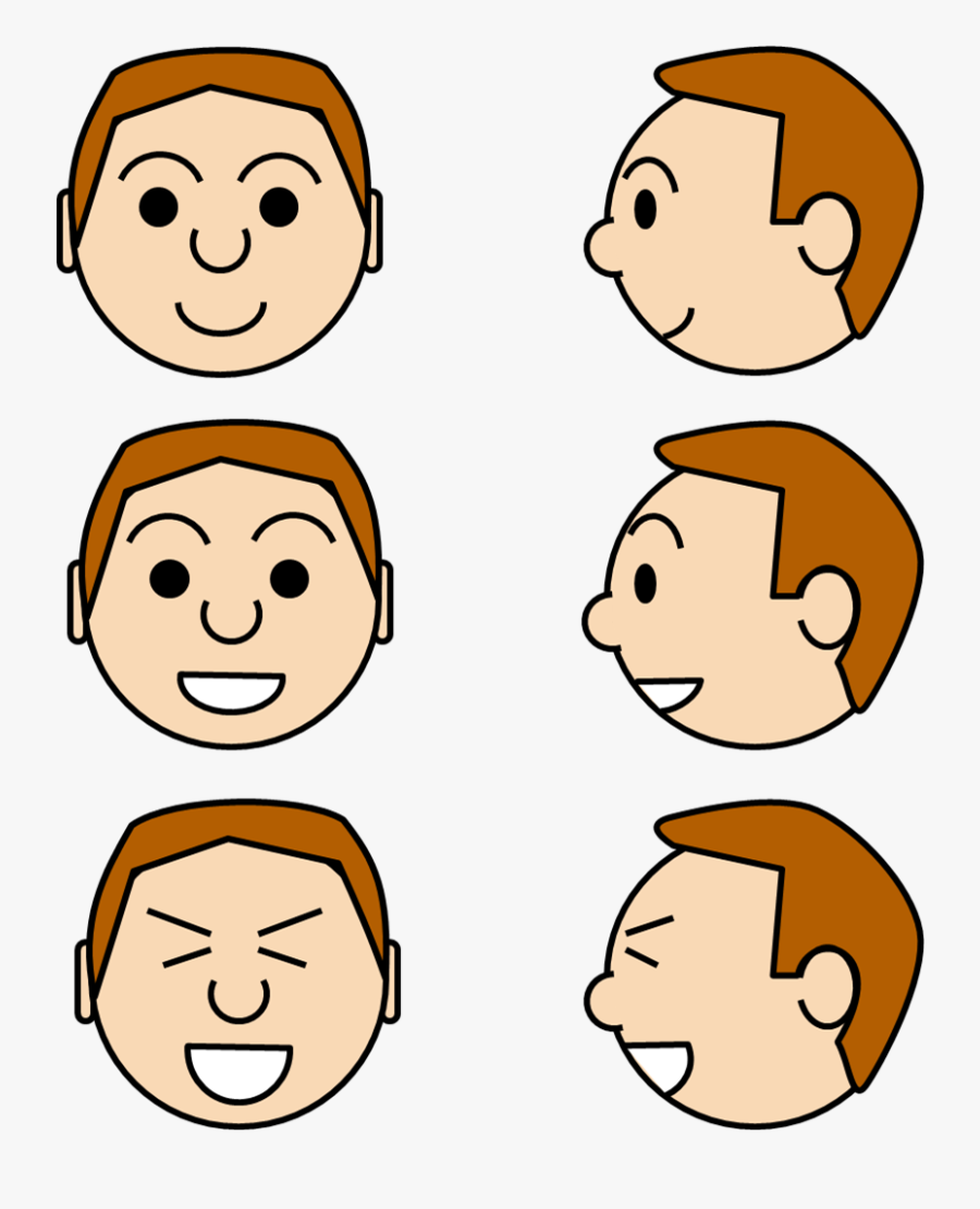 Face Expression Pictures - Side View Of Face Cartoon, Transparent Clipart