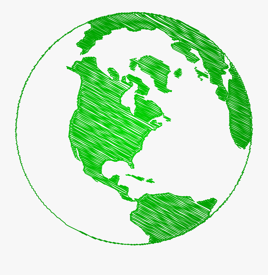 Clipart - Earth Sketch - World Vector Black And White, Transparent Clipart