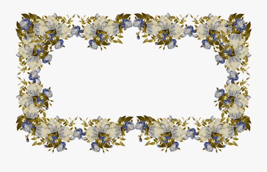 Free Faux Vintage Roses Frame And Borders Png Rosenrahmen - Transparent Background Design Floral Border, Transparent Clipart