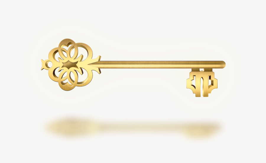 Transparent Llave Png - Golden Key No Background, Transparent Clipart