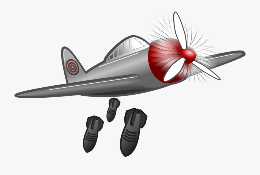 Air Attack - Plane Dropping Bombs Clipart, Transparent Clipart
