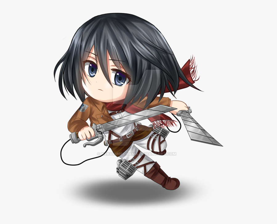 28 Collection Of Mikasa Chibi Drawing - Attack On Titan Chibi Mikasa, Transparent Clipart