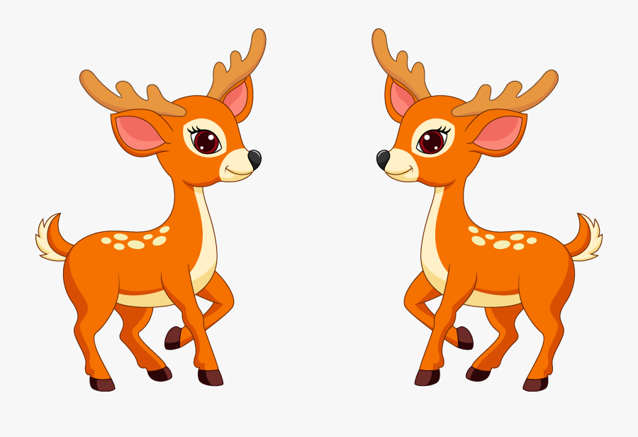 White-tailed Deer Clip Art - Cute Deer Cartoon, Transparent Clipart