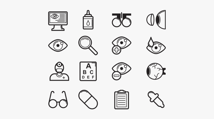 Eye Doctor Icons Vector - Objects Of Personal Hygiene, Transparent Clipart