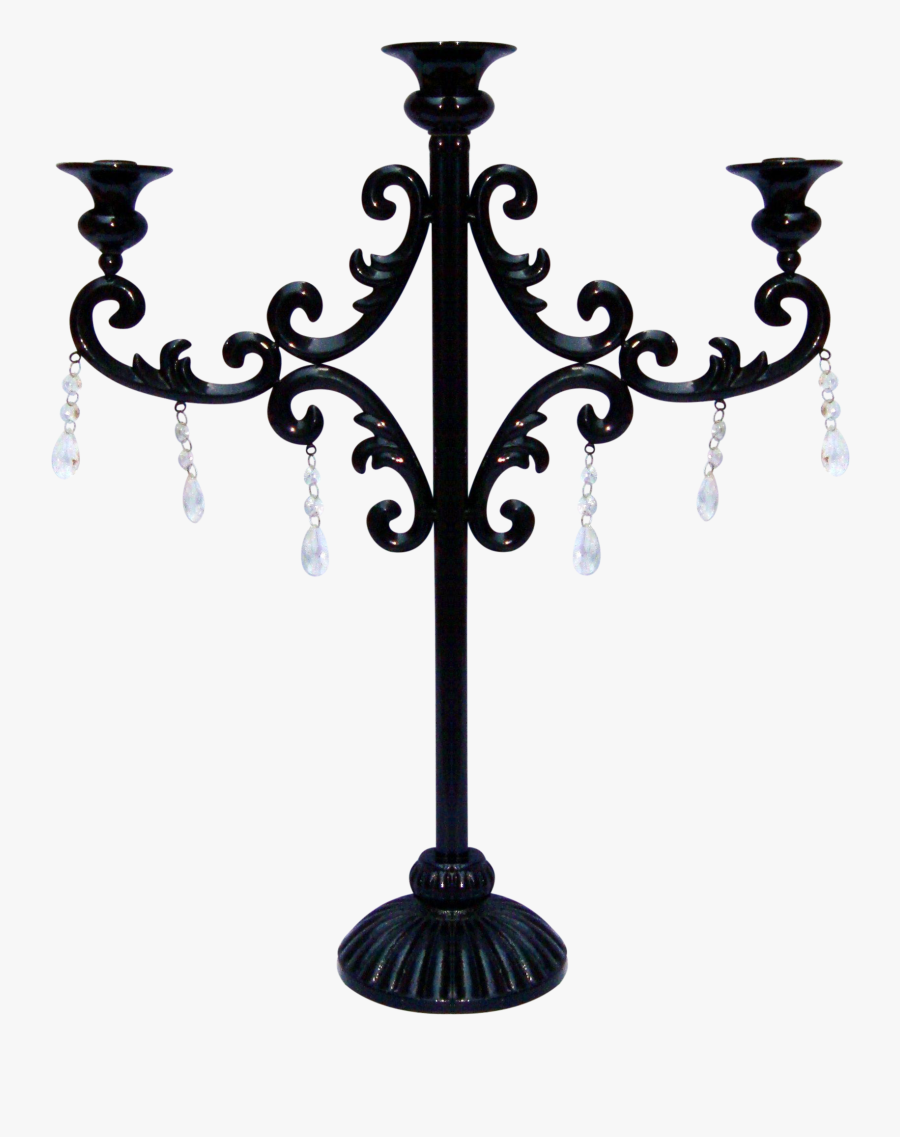 Black Candelabra, Transparent Clipart