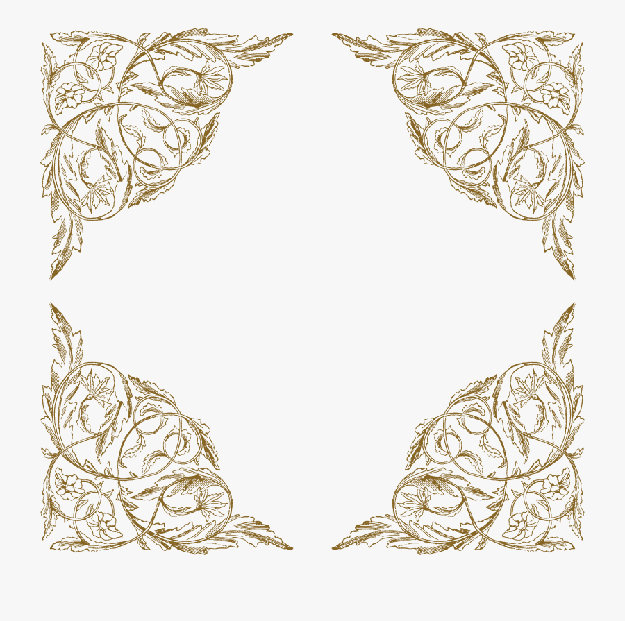 Transparent Vintage Lace Border Png - Corner Victorian Lace Border, Transparent Clipart