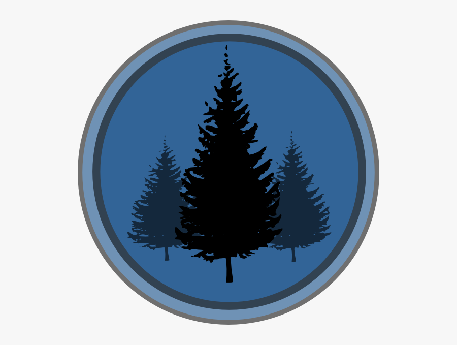 Red Pine Tree Silhouette, Transparent Clipart