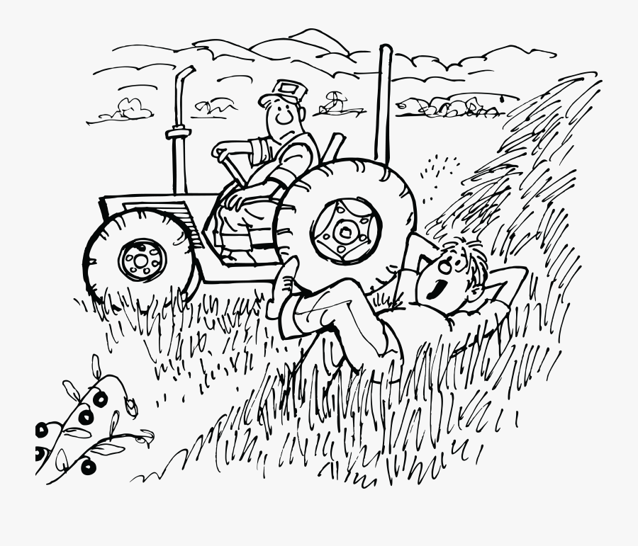 Transparent Cartoon Farmer Clipart - Drawing Of Lazy Person, Transparent Clipart