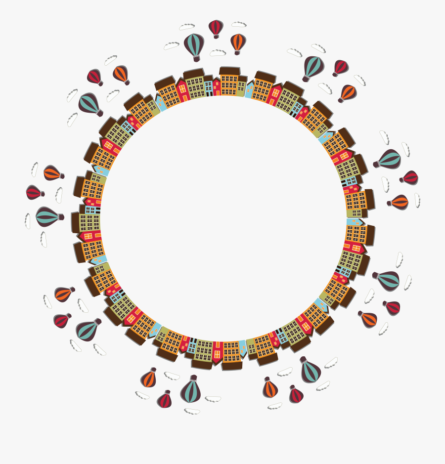 Free Clipart Of A Hot Air Balloon Festival City Frame - Air Balloons Frame Png, Transparent Clipart