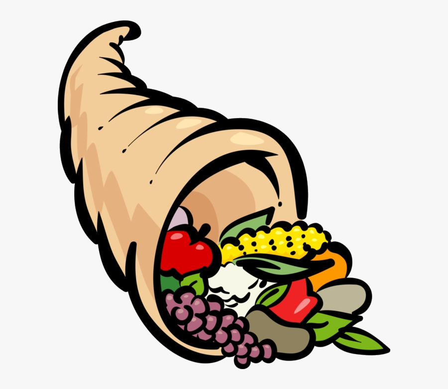 Vector Illustration Of Cornucopia Horn Of Plenty With - Vector Cuerno De La Abundancia, Transparent Clipart