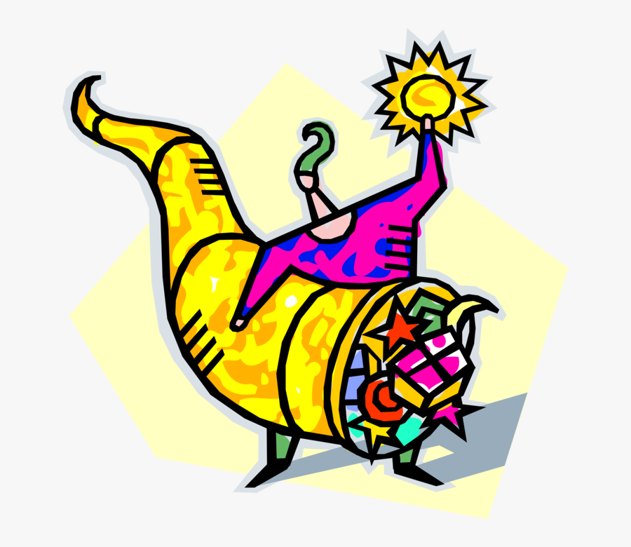 Vector Illustration Of Cornucopia Horn Of Plenty Overflowing, Transparent Clipart
