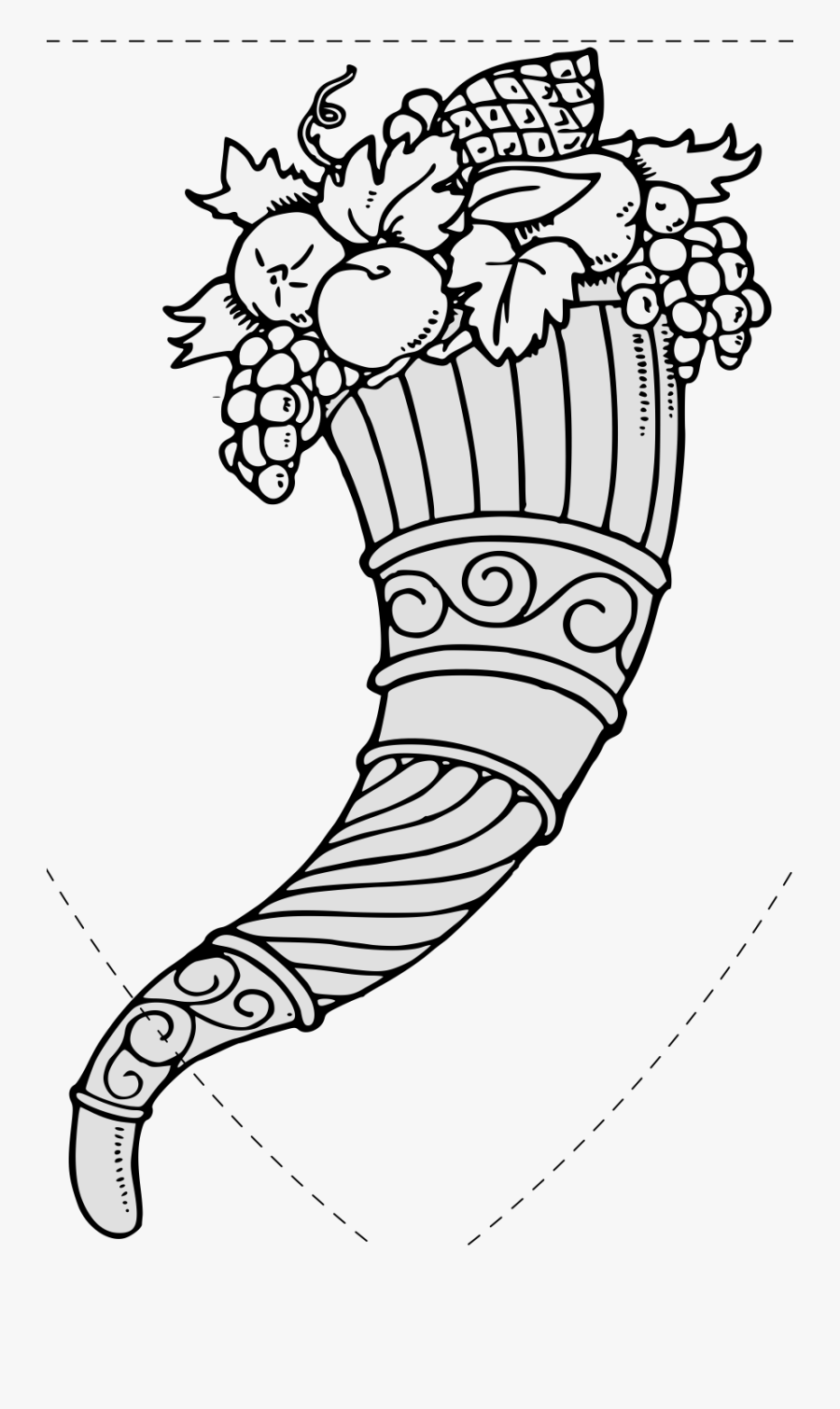 Cornucopia - Line Art, Transparent Clipart