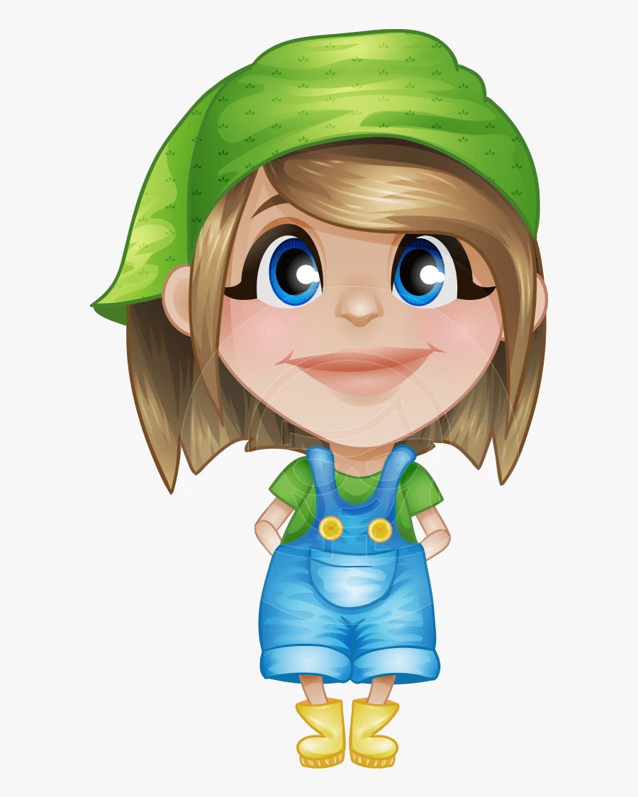 Little Girl Cartoon Character Harper The Farm - Cartoon, Transparent Clipart