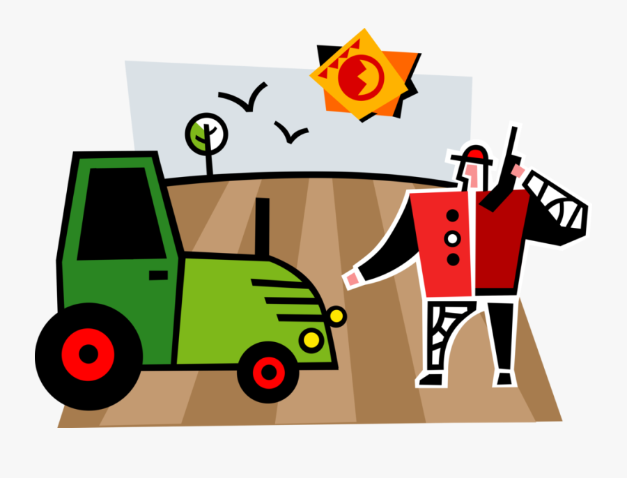 Farmer Benefits From Vector Image Illustration Of - Farmer Cartoon And Technology, Transparent Clipart