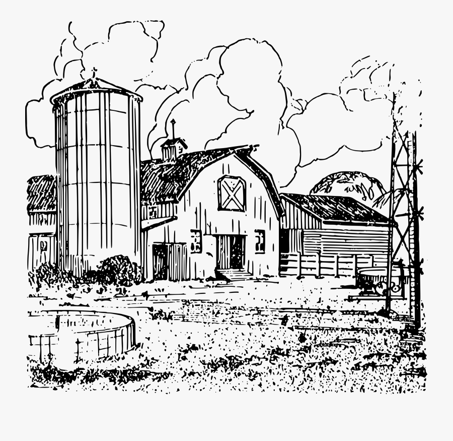 Clip Art Image Transparent Library - Farm Black And White Png, Transparent Clipart