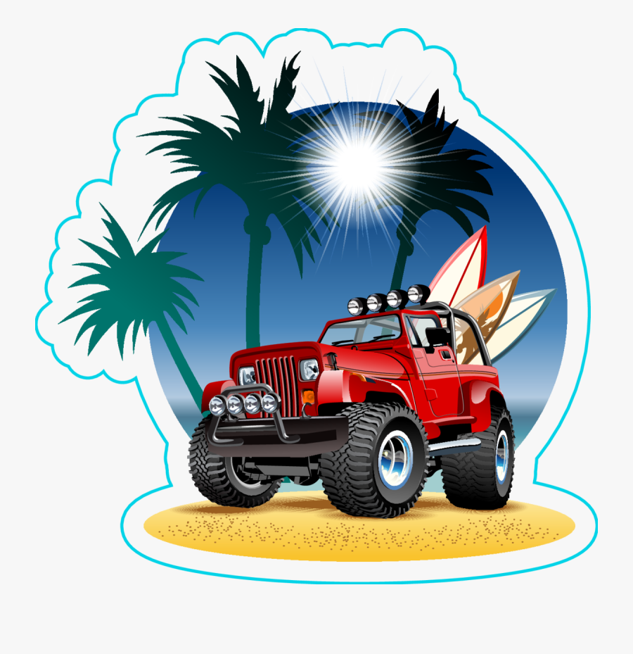Transparent Jeep Vector Png - Beach Jeep Clip Art, Transparent Clipart
