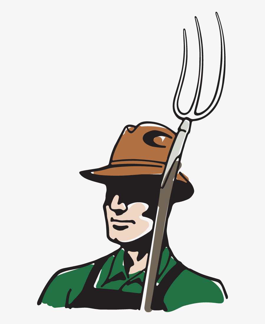 Farmer With Hat And Pitchfork - Logo Farmer, Transparent Clipart
