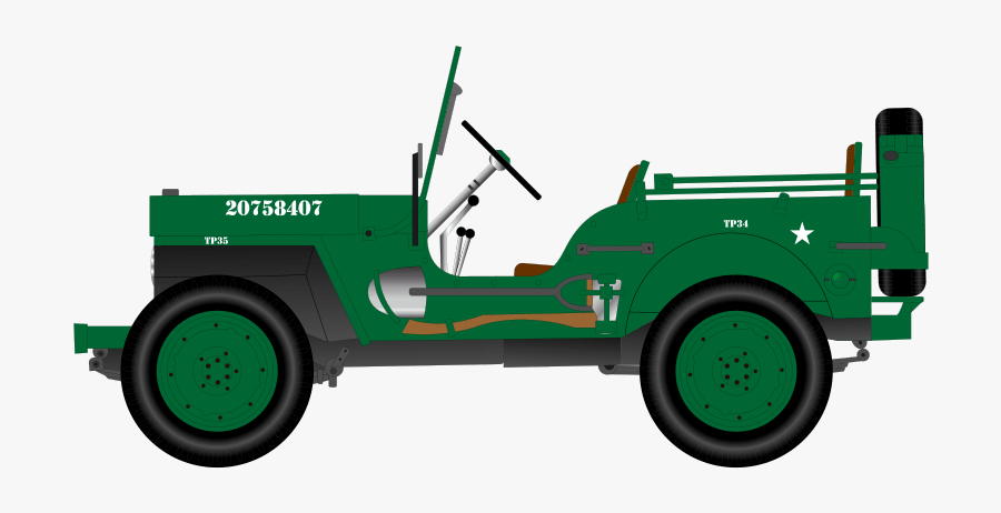Military Jeep Clipart - Cartoon Jeep, Transparent Clipart