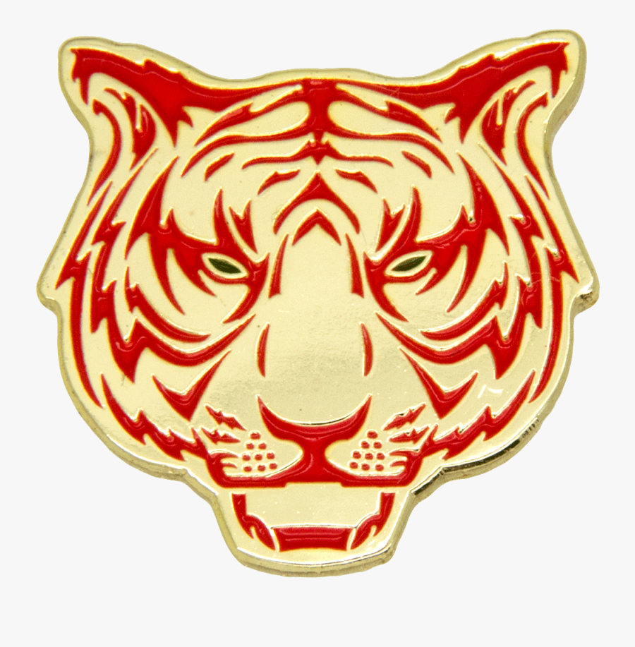 Tiger Head Pin, Gold/red - Tiger Roblox T Shirt, Transparent Clipart