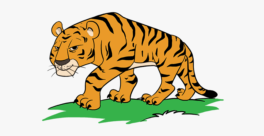 Clip Art Collection Free Blunt Drawing - Tiger Cartoon Drawing Easy, Transparent Clipart