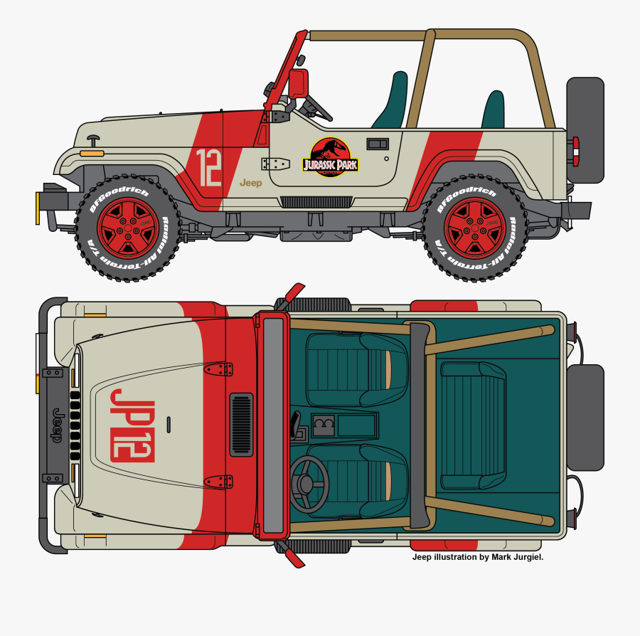 Frames Illustrations Hd Images - Jurassic Park Jeep Blueprint, Transparent Clipart