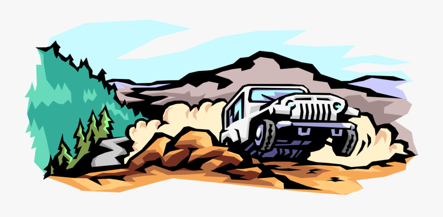 Vector Illustration Of Jeep Sports Utility Off-road - Jeep Vector Png, Transparent Clipart