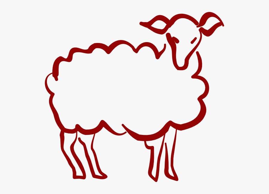 Red Lamb Svg Clip Arts - Cordero Dibujo Animado Png, Transparent Clipart