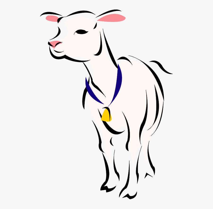 Transparent Lamb Clipart - Sheep With A Bell, Transparent Clipart
