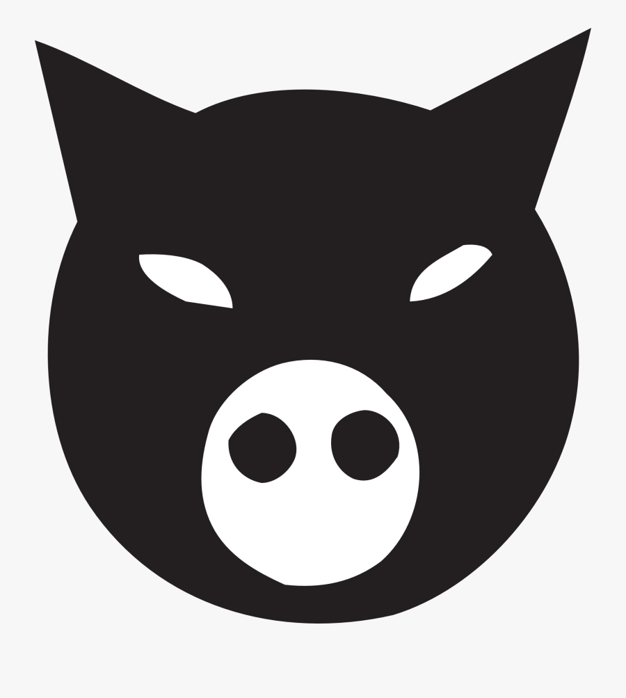 Cartoon Black Pig Face, Transparent Clipart