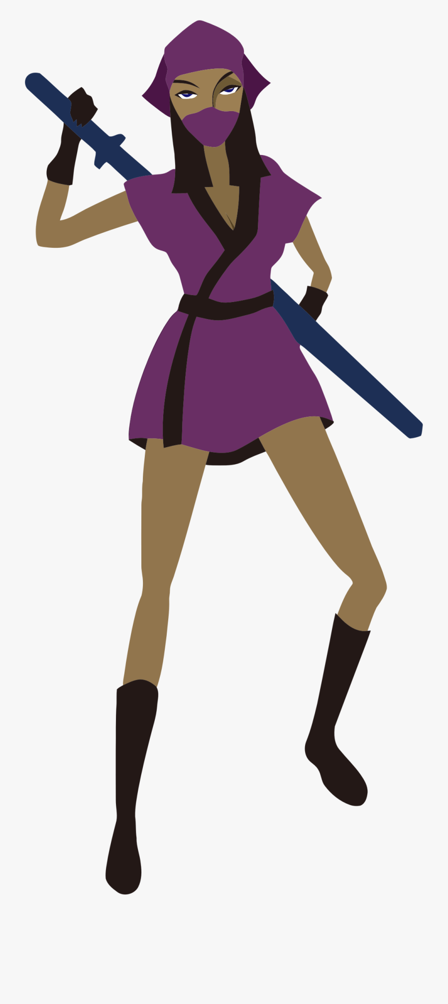 Free To Use &amp, Public Domain Japanese Clip Art - Female Ninja Clip Art, Transparent Clipart