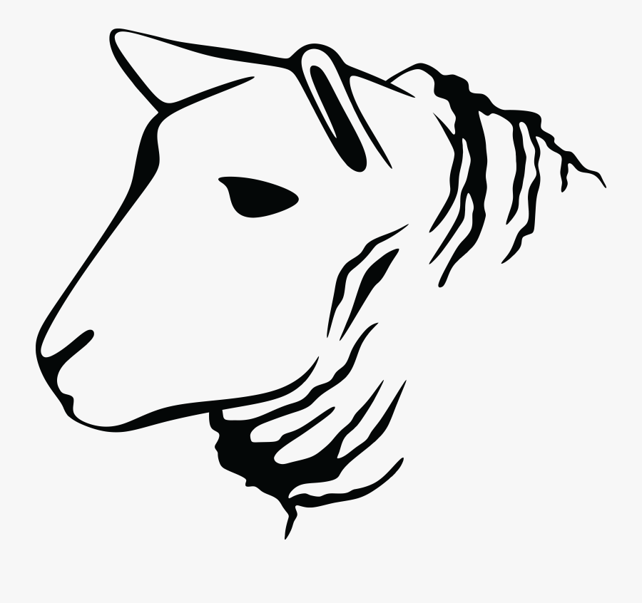 Transparent Lamb Clipart Png - Lamb Head Black And White Clipart, Transparent Clipart