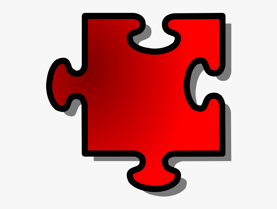 Red Jigsaw Piece 11 - Single Puzzle Piece Clipart, Transparent Clipart