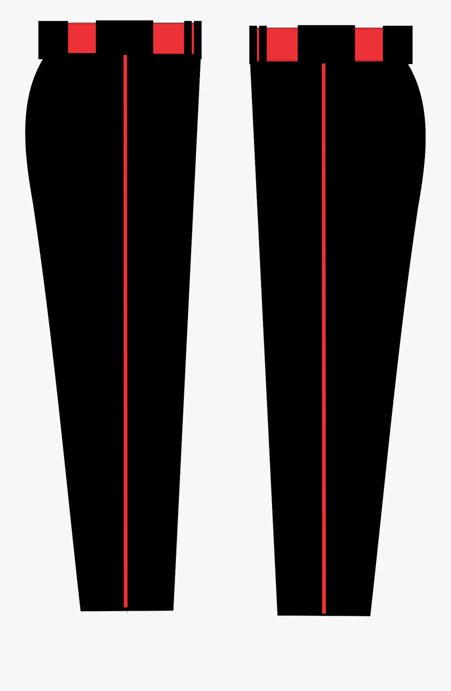 Transparent Pants Clipart Png - Black And Red Baseball Pants, Transparent Clipart