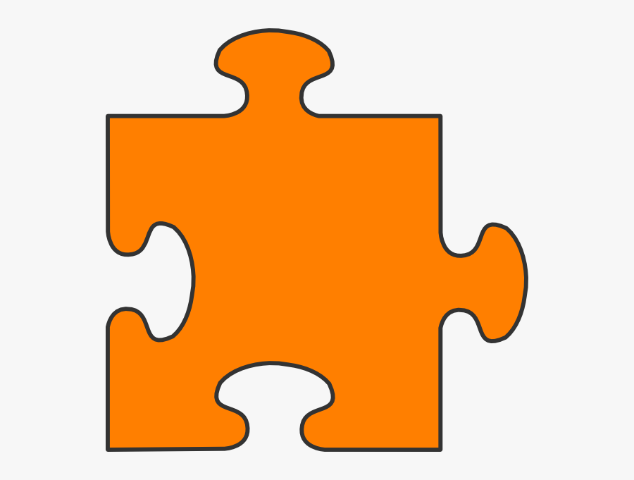 Orange Border Puzzle Piece Top Clip Art At Clipart - Orange Puzzle Piece Clipart, Transparent Clipart