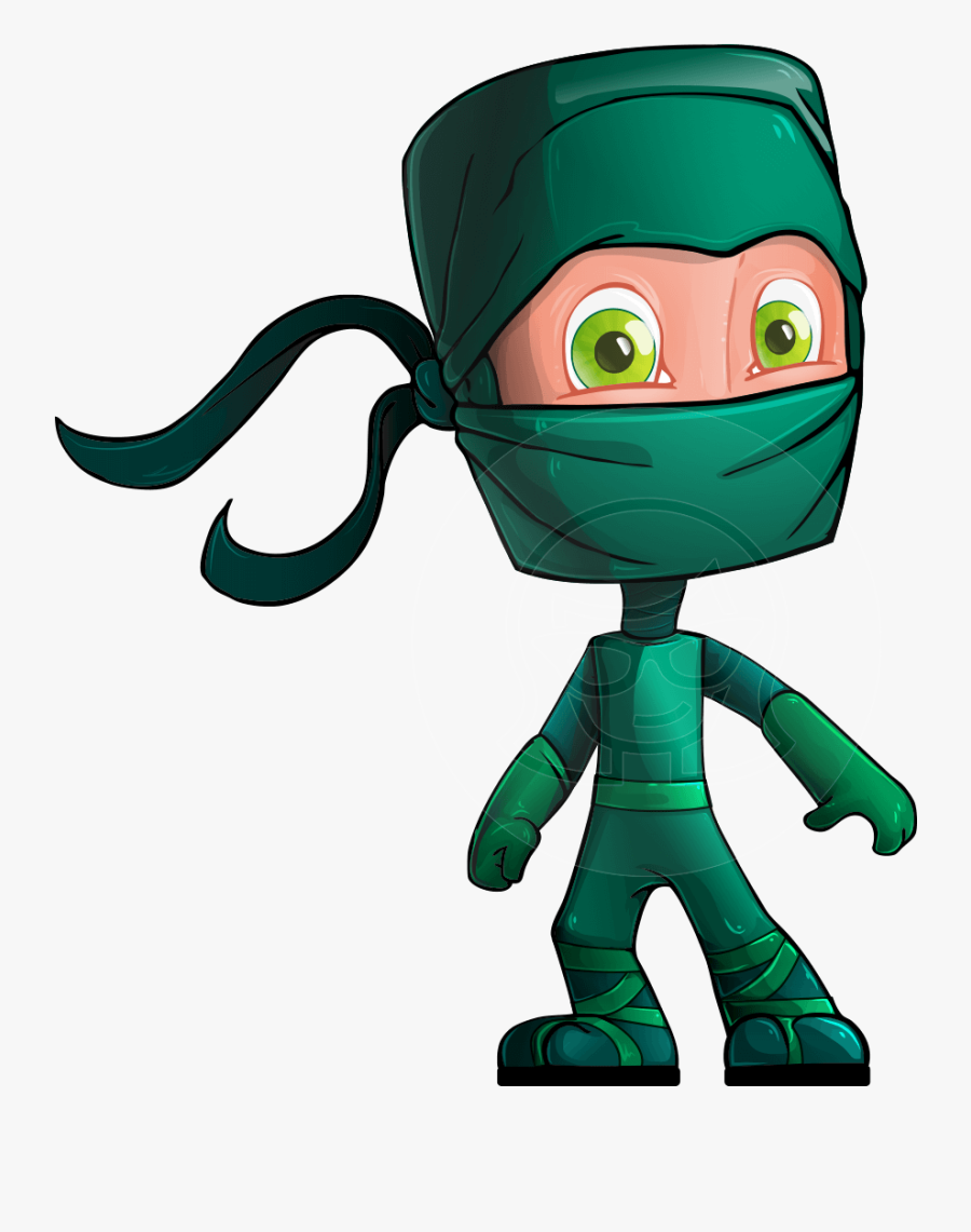 Ninja Clipart Simple Cartoon - Transparent Green Ninja, Transparent Clipart