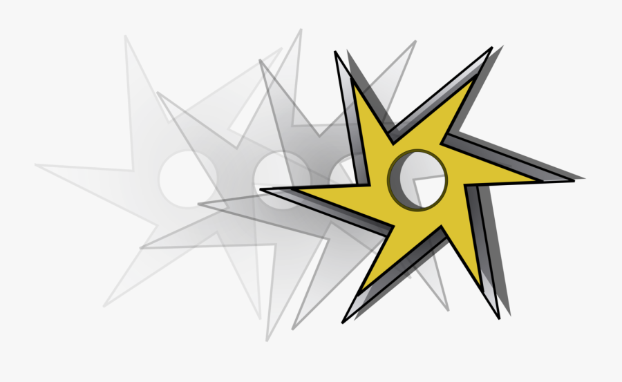 Star,symmetry,logo - Ninja Throwing A Star Gif, Transparent Clipart