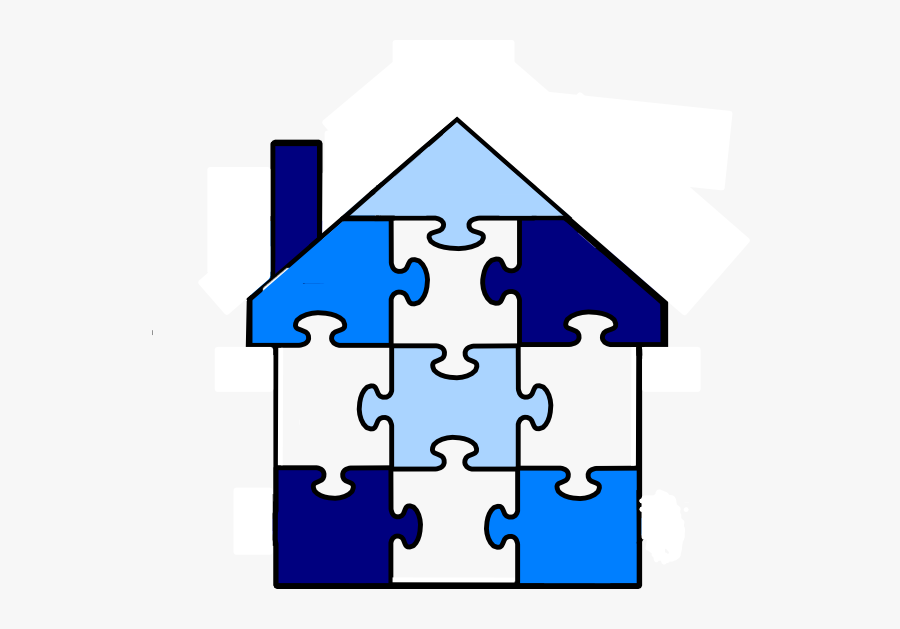 Puzzle Pieces House Clip Art At Clker - Minecraft Steve Head Perler Beads, Transparent Clipart