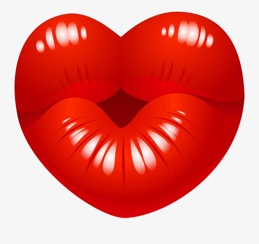 Kiss Clipart Glitter - Coeur D Amour Animé, Transparent Clipart