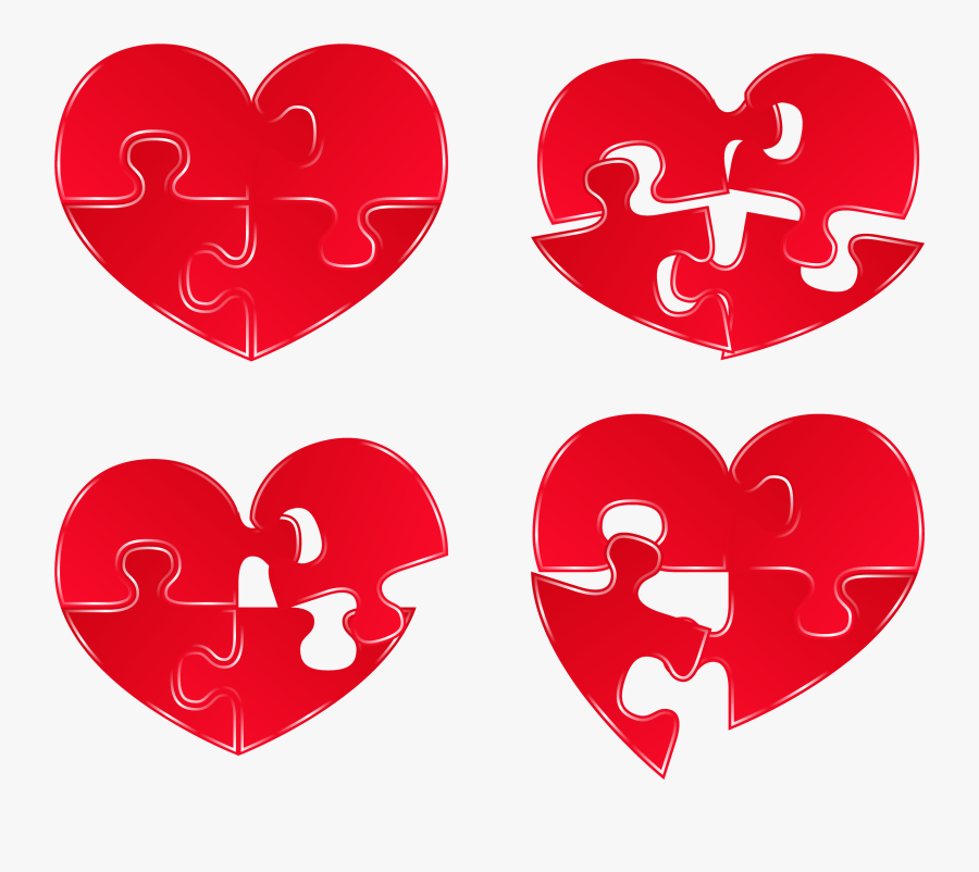 Puzzle Hearts Png Clipart Picture - Puzzle Hearts, Transparent Clipart