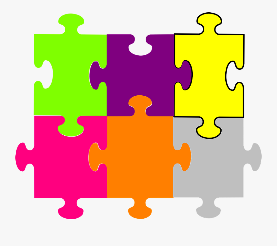 Puzzle, Pieces, Fit Together, Jigsaw, Solve, Colorful - Jigsaw Puzzle 6 Pieces, Transparent Clipart
