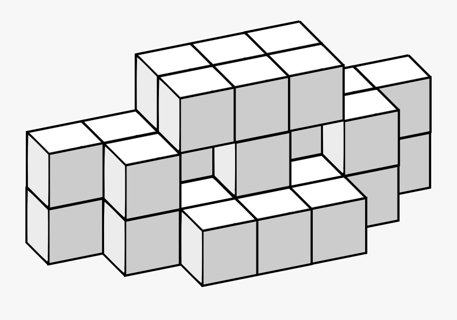 Cube Three-dimensional Symmetry Space Soma Puzzle Clipart - Pieces Cube Rubik Svg, Transparent Clipart